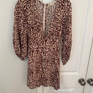 Chic Leopard Print Mini Dress by Cotton Candy